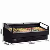 Commercial Island Chiller - 2580x1063mm - 340 Litres - Open-Top - Black