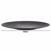 (6 adet) NERO - Düz Tabak - Melamin, Ø420mm, Siyah