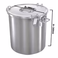 Posuda za hranu - s poklopcem - nehrđajući čelik (inox) - Ø 380 mm - 36,0 l