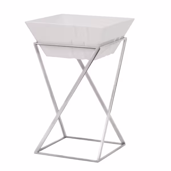 Etagere / Buffet Stand - square - Height: 475mm - incl. 1 Melamine bowl - Chrome