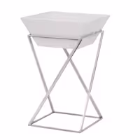 Etagere / Buffet Stand - square - Height: 475mm - incl. 1 Melamine bowl - Chrome
