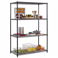 رفوف فولاذية - 900x450mm - عمق: 450 mm - 4 رفوف (قابلة للتعديل) - أسود - الحمولة: 180 kg