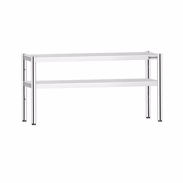 Estante de mesa em inox PREMIUM - 2 níveis - 1600x370mm - altura ajustável