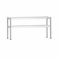 Pöytähylly - ruostumattomasta teräksestä - 2 tasoa - 1600x370 mm - korkeussäädettävä