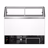 Ice Cream Display Freezer | THEO - 1300mm - Ventilated cooling - with LED lighting - for 6 x 5 litres Napoli pans - White