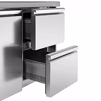 Commercial Pizza Prep Counter - Granite Top PREMIUM - 935x700mm - with 1 doors & 2 drawers