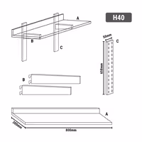 Seinähylly PREMIUM - 800x300 mm - 1 taso