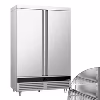 GASTRO-COOL | Hladnjak nehrđajući čelik (inox) PREMIUM - 1200 l - od -2 °C do +8 °C - s 2 vrata - ventilirano hlađenje, automatsko odmrzavanje, LED rasvjeta