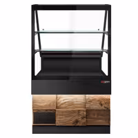 Csemegepult TORONTO - 1000x880 mm - 568 liter - ventilációs - dupla üvegezés - 2 polccal - fekete gránit munkalap