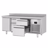 Rashladni pult PREMIUM PLUS - 1960x700 mm - 465 l - Ventilirano hlađenje - s 1 vrata - s 4 ladica - Podignuti rub