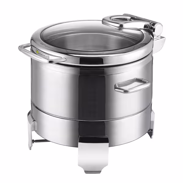 Grijana posuda Okrugla – 8,9 l - sa staklenim poklopcem s mekim zatvaranjem (chafing dish)
