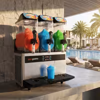 Commercial Slush Machine - 3x 12L - 1.1kW - Digital - Black/Silver