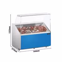 Chladicí pult - 1000 mm - přední panel světle modrý