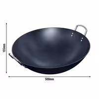 Wokpan - plaatstaal - Ø 450mm - hoogte: 145mm - geschikt voor alle warmtebronnen (incl. inductie)