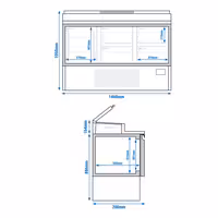 Pripremni rashladni pult Mini - 1460x700 mm - 1 vrata i 4 ladice - za 8x GN 1/4