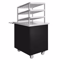 Glass & Cup Service Station DANZIG - 700 mm - 3 Shelves - with Tray Slide - Black