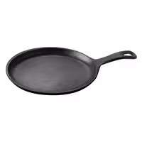 Sizzle Platter Set - 6-piece set - incl. wooden base, 3 small bowls & frying basket - pre-seasoned cast iron pan; stainless steel - bowls & basket; MDF board - 350x260mm - oval