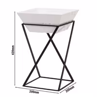 Etagere / Buffet Stand - Black - square - Height: 475mm - incl. 1 Melamine bowl - Powder-coated stainless steel & Melamine