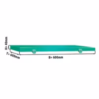Vágódeszka - 600x600 mm - Vastagság: 40 mm - HACCP - műanyag - zöld - csúszásgátló stoplikkal
