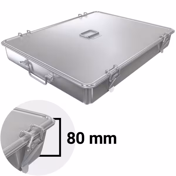 Rajngla niska - Nehrđajući čelik - 28 l - 734x536x95 mm - uklj. poklopac - s za pećnicu; za konvektomat