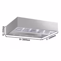 Profesionalna indukcijska stropna napa - 2800 mm - bez motora - s filtrom