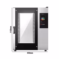 Commercial Electric Bakery Combi Oven - Touchscreen Controls - 10x EN 600x400 - incl. Automatic washing system, Core temperature probe, HACCP monitoring, USB
