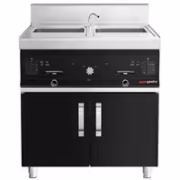 Eléctrico Cocedor de pasta PROFESIONAL - 2x26L - 12kW - con mueble bajo con 2 puertas