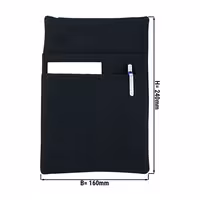 KARLOWSKY | Cashier's holster – 65% Polyester / 35% Cotton - Black - 16×24cm - 2 pockets + pen slot - Belt loop