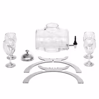 Commercial Wine Dispenser - 4L - Chrome - incl. 4 Wine Glasses