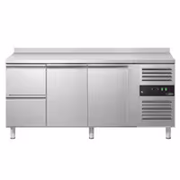 Chladicí stůl ECO - 1795 × 700 mm - se 2 dveřmi - 2 zásuvkami - se zadní lištou