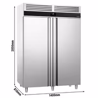 Szafa mroźnicza PREMIUM – stal nierdzewna – GN 2/1 – 1400 L – z 2 drzwiami – z izolacją 85 mm