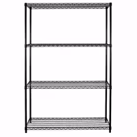 رفوف فولاذية - 900x450mm - عمق: 450 mm - 4 رفوف (قابلة للتعديل) - أسود - الحمولة: 180 kg