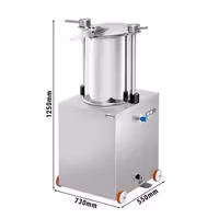 Hidraulična punilica za kobasice - 50 l - 560 W - inox - uključuje 4 nastavaka za punjenje