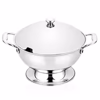 Servis kabı - Paslanmaz Çelik - 2,3L - Ø180mm - Yükseklik: 160mm - Silindirik - Kapaklı