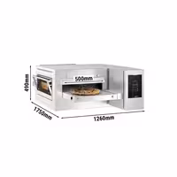 Commercial Electric Conveyor Pizza Oven - 1260x1750mm (50"x69") - Touchscreen Controls - Belt width: 500mm (20") - up to 350°C - for Ø 30cm (12") pizza