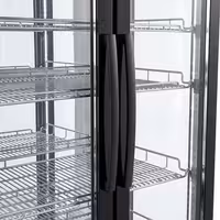 4-Sided Glass Display Fridge - 750L - 990mm - Double glazing - square - with 4 shelves - 2 hinged glass doors