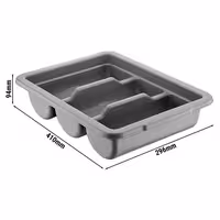 - 291x406mm - Height: 96mm - Polypropylene (PP) - with 3 compartments - Grey
