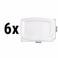 (6 adet) SELTMANN WEIDEN | Köşeli - Gurme Tabağı - 355x245mm - Beyaz/Sade