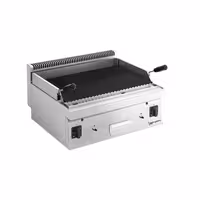 Plinski roštilj s lava kamenom - MARIO 600 - 10,6 kW - 0,6 x 0,6 m - nagibna rešetka - 2 rešetke - stolni - inox AISI 304