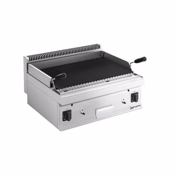Lávaköves gázgrill - 14 kW - Billenthető grillrács - Asztali kivitel