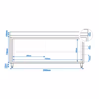 خزانة قاعدية ستانلس ستيل KOPENHAGEN PREMIUM - 2000x600mm - مع أبواب منزلقة & مع حاجز خلفي