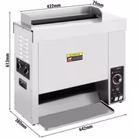 Toster s 4 hvataljki - Mehaničko - 2,7 kW - za burger i hot dog peciva