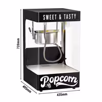 Commercial Popcorn Machine - 1.31kW - 5kg/h - with 1 kettle - Black