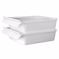 (6 adet) Gastronorm Küvet GN 1/2 - Melamin - CASCADE - 3,65L - köşeli - 325x265mm - Derinlik:75mm - Beyaz