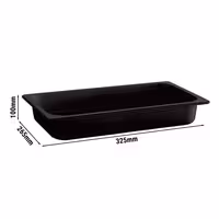 (6 pcs) Melamine Gastronorm Tray GN 1/2 - ECO - Black - 4.7L - Depth: 100mm