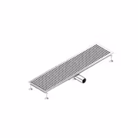 Podni odvod od nehrđajućeg čelika – 1200 x 300 mm – ugradnja u ravnini s podom i bočni izlaz – Ø 70 mm