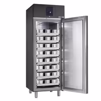 Jäätelöpakastinkaappi PREMIUM PLUS - 745 mm - 647 l - 1 ovi - vedettävät laatikot, LED-valaistus, digitaalinen näyttö, automaattinen sulatus, kiertoilmajäähdytys, lukittava, hiljainen käynti - Antrasiitti