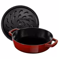 STAUB | BRAISERS - Posuda za pečenje sa Chistera kapljičastom strukturom - 240 mm - Lijevano željezo - Grenadine crvena boja