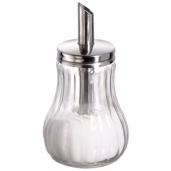 (6 tk) Suhkrudosaator - klaas/roostevaba teras - 250 ml - tilaga