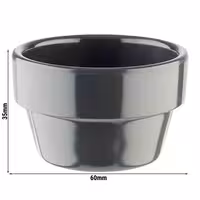 (60 adet) Ramekin (Sos Kasesi) - FLOWER POT - 60'lı Set - Melamin - 40ml - yuvarlak - Ø60mm x 35mm - Gri